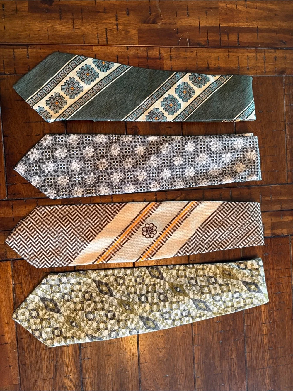 Far Out!  Men’s Vintage Ties Green, Gray, Brown, Tan 70’s, The Wider the Better!